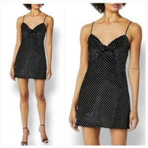 NEW Show Me Your MuMu Constance Studded Velvet Mini Dress in Black Size Small